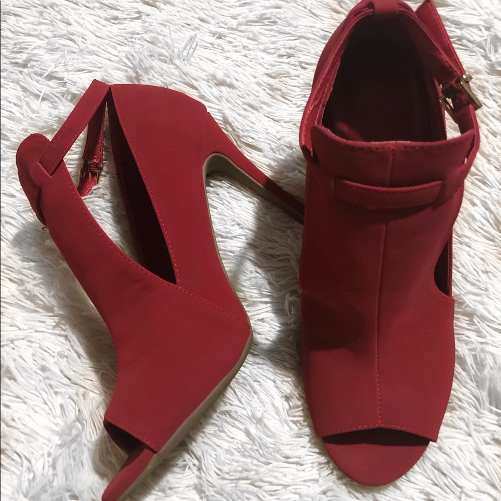 Red Cutout Heels